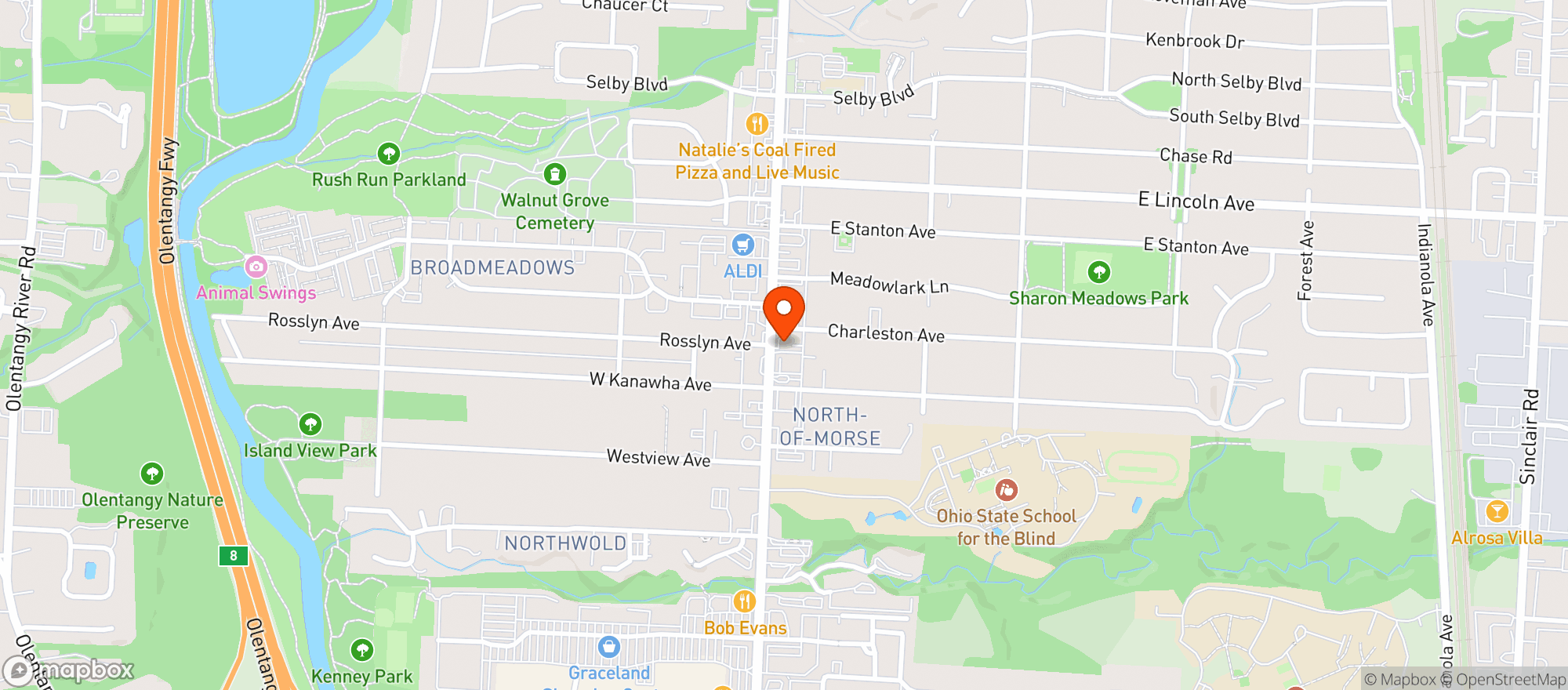 Map showing Udf 615 N High