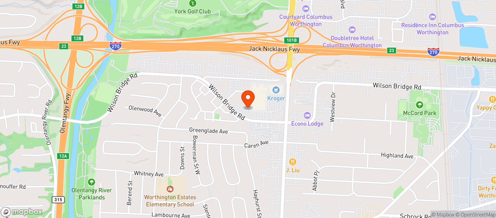 Map showing Kroger Fresh Fare