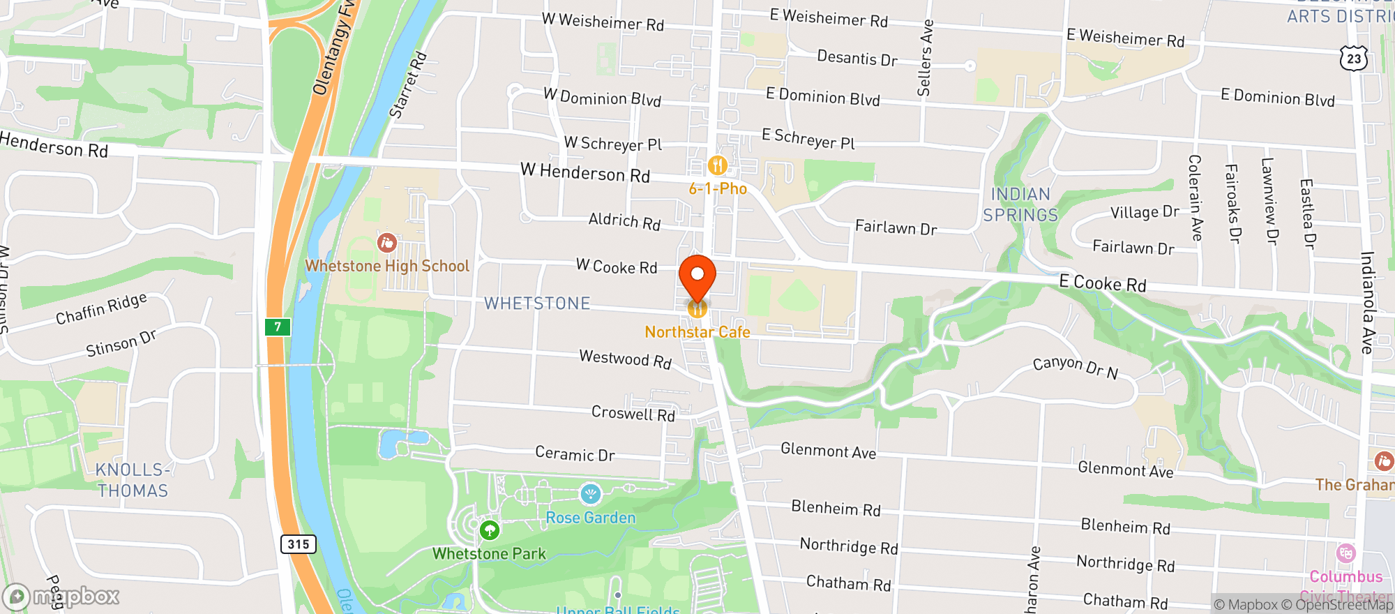Map showing Northstar Cafe-beechwald