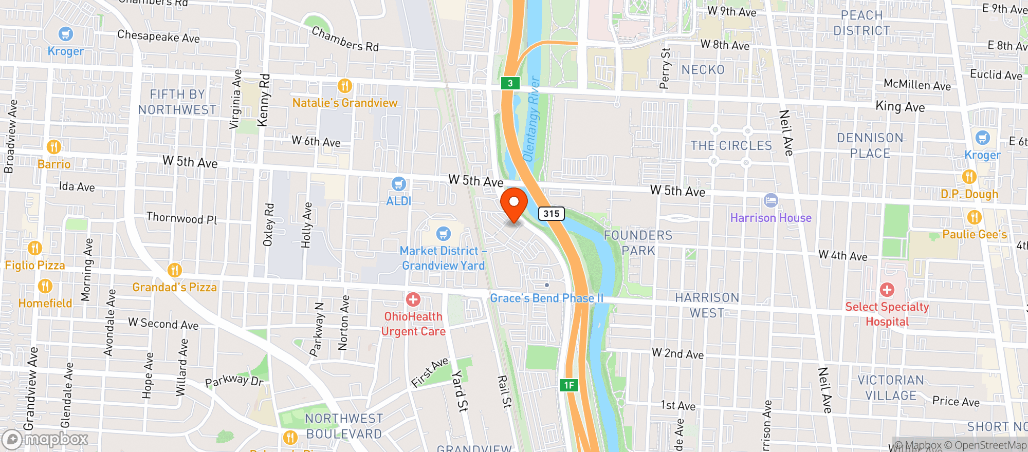 Map showing Cap City Fine Diner & Bar