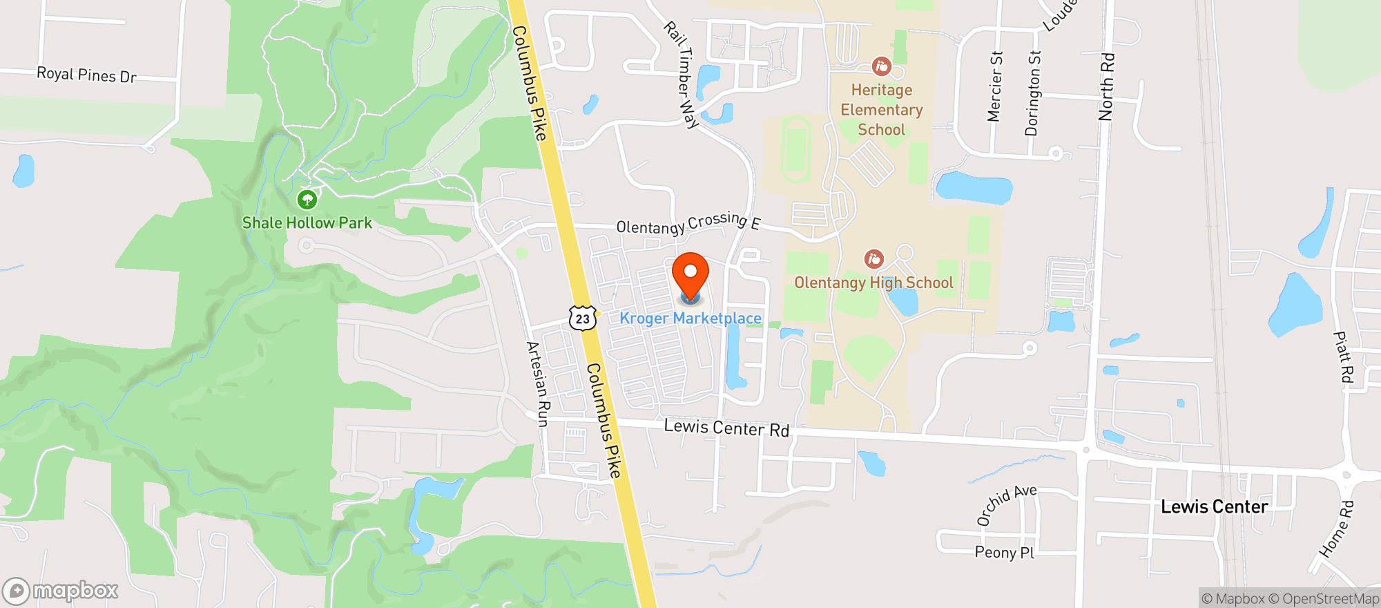 Map showing Kroger