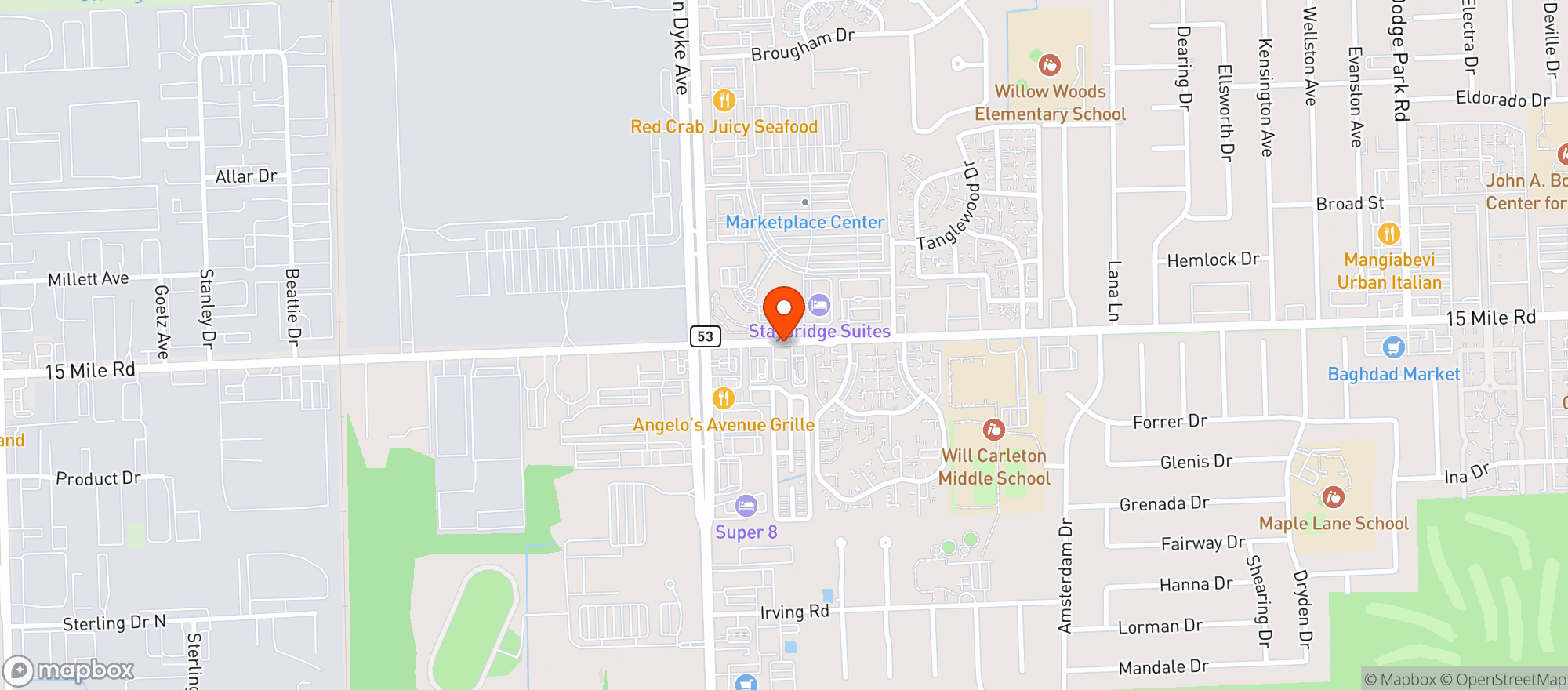 Map showing The Grapevine Fine Wine & Spirits