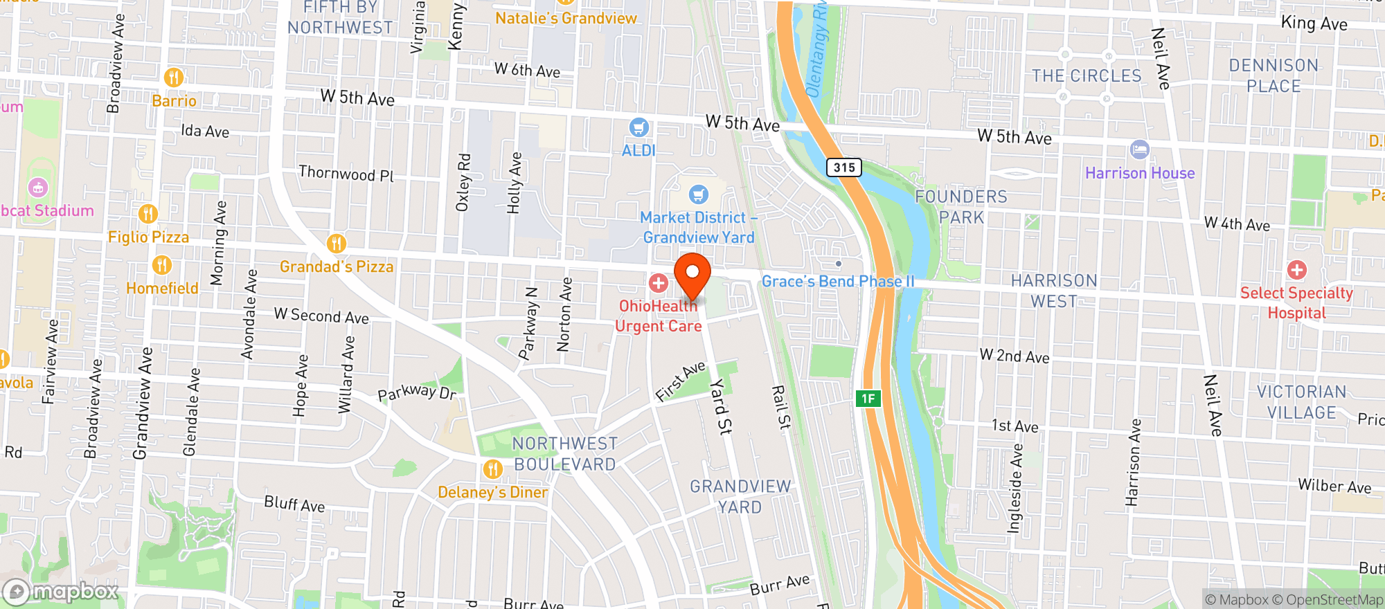 Map showing X Golf