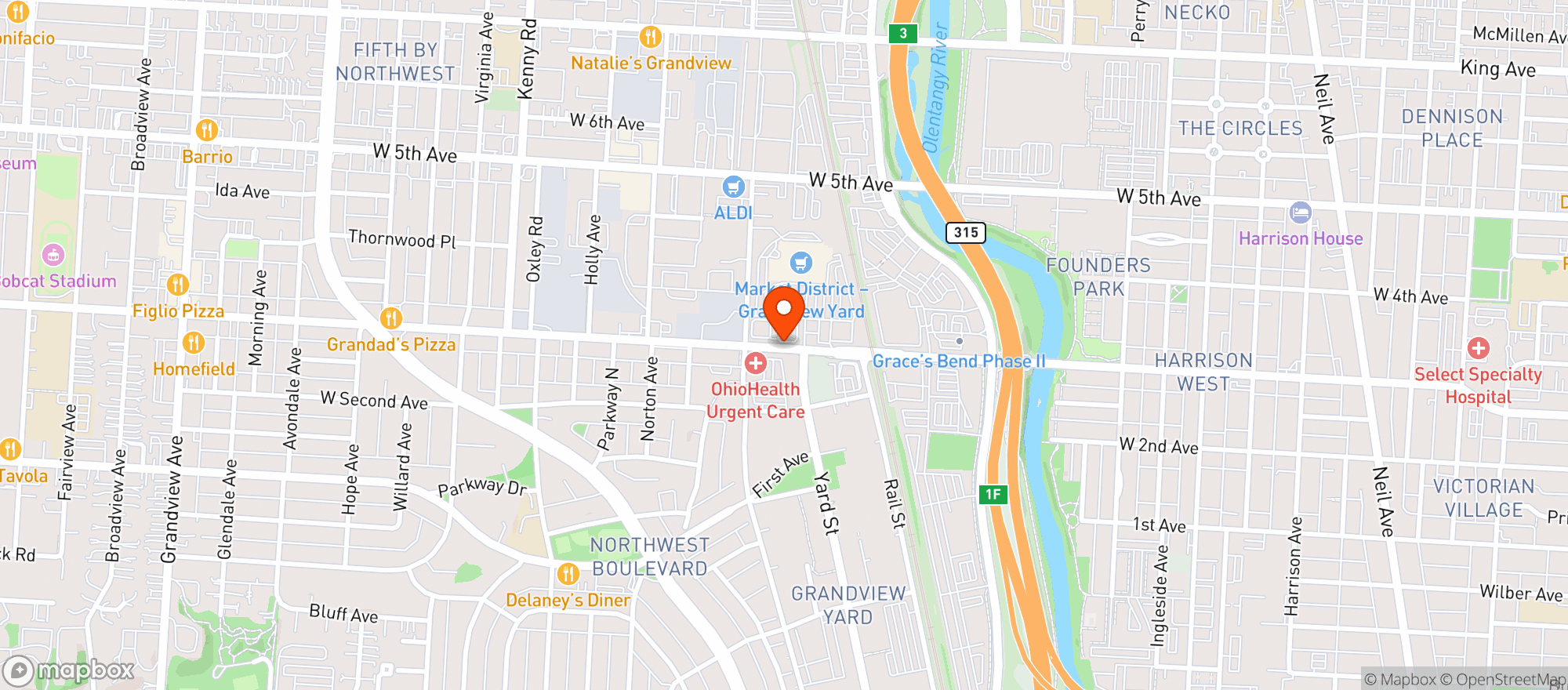 Map showing Market District