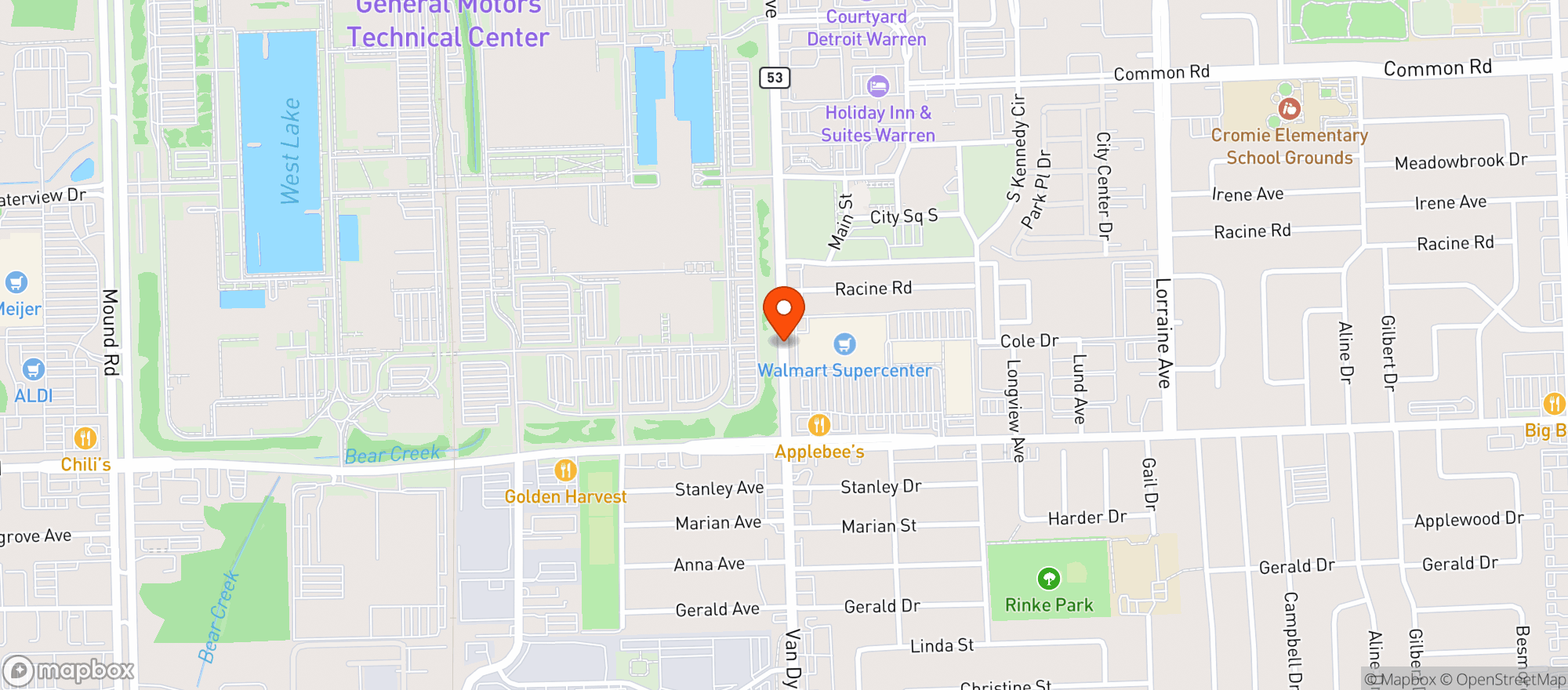 Map showing Walmart Supercenter
