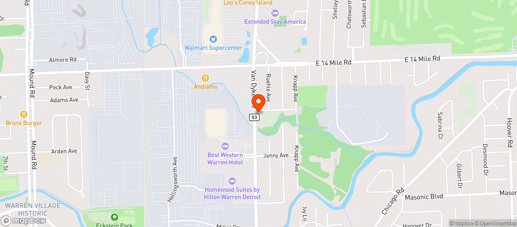 Map showing Mexico City Restaurant