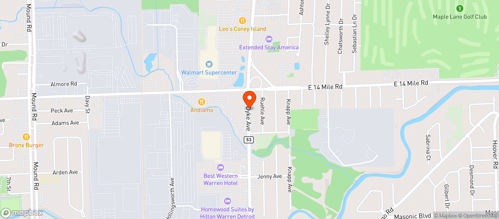 Map showing Buscemis Party Shoppe