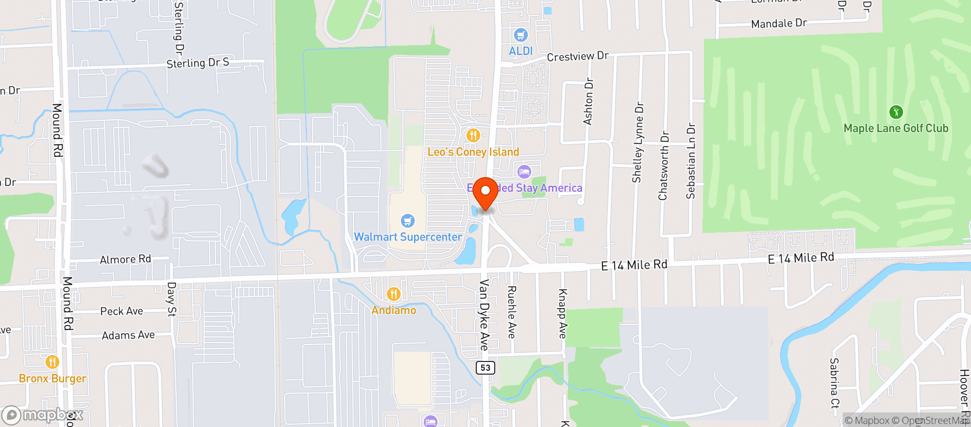 Map showing Walmart Supercenter