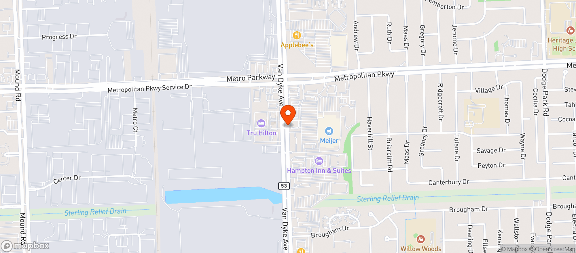 Map showing Meijer