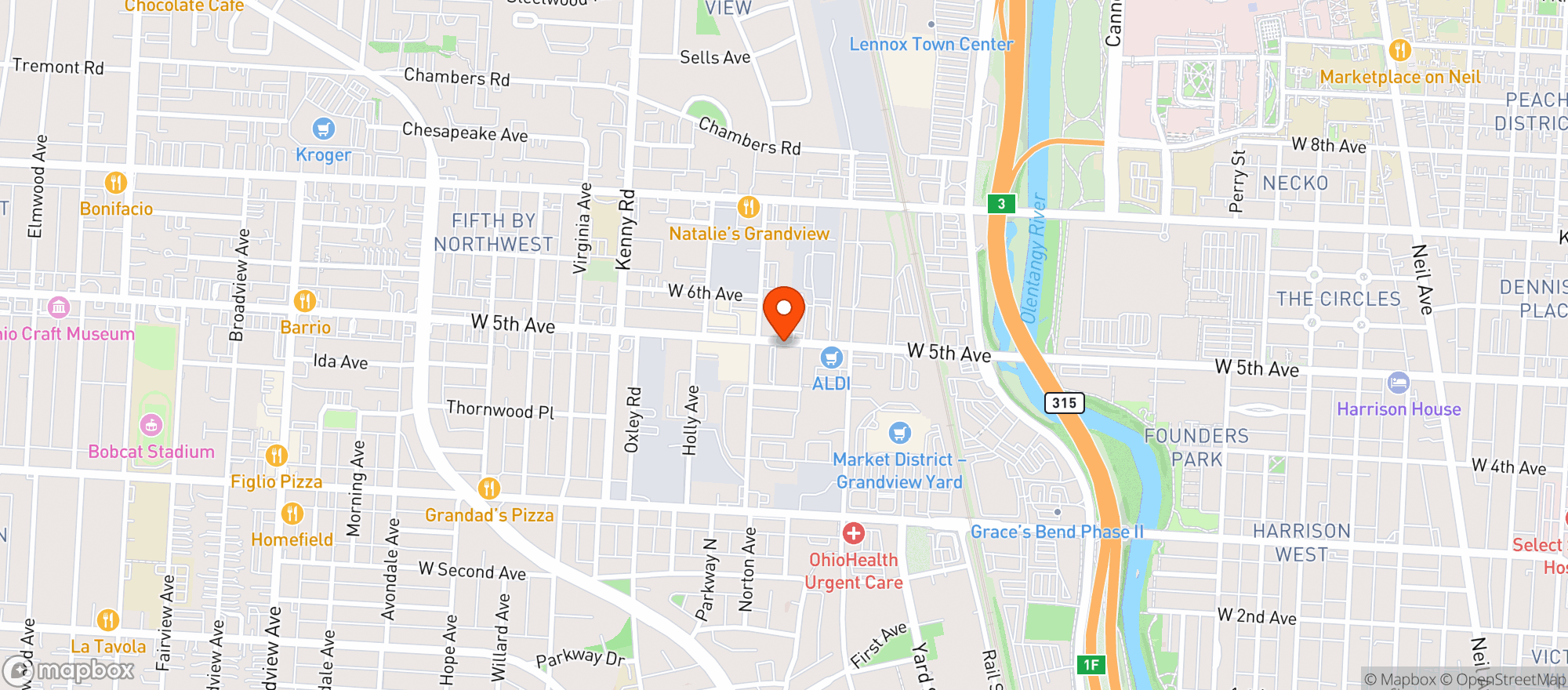 Map showing Grandview Emporium & Street Food