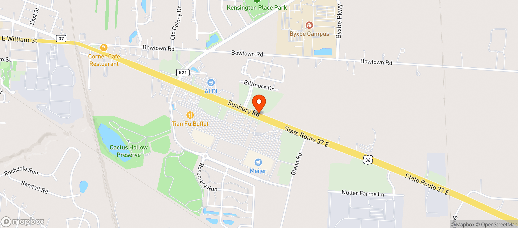 Map showing Meijer