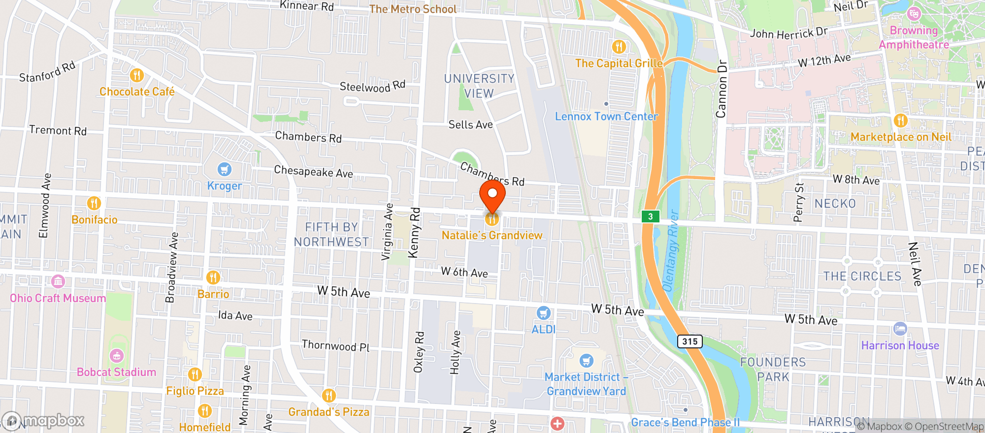 Map showing Natalies Grandview