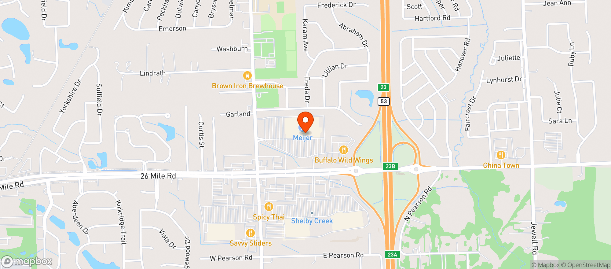 Map showing Meijer