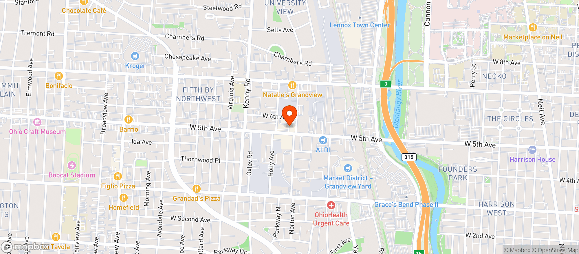 Map showing Buffalo Wild Wings Gril #3391