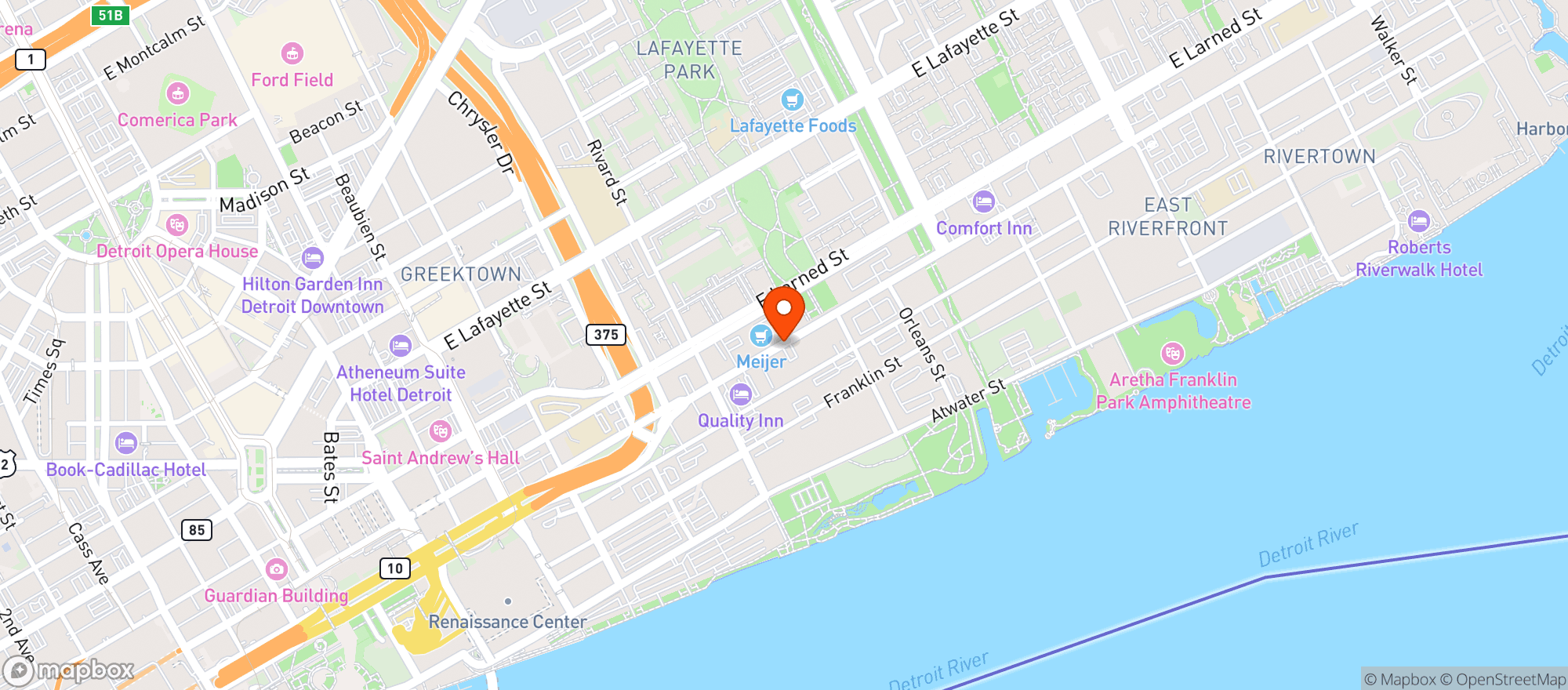 Map showing Amoris Party Store