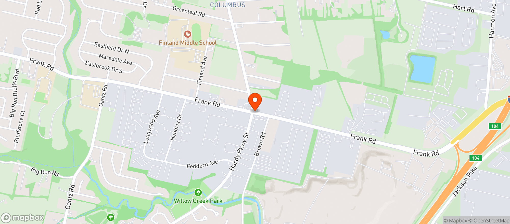 Map showing Vangos Drive Thru