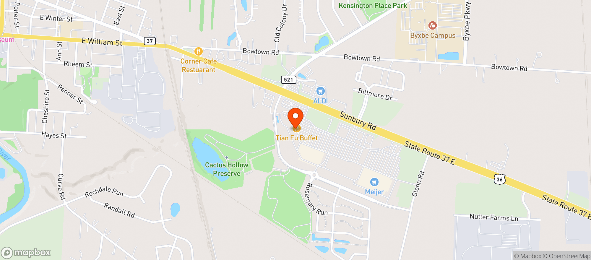 Map showing Tian Fu Buffet