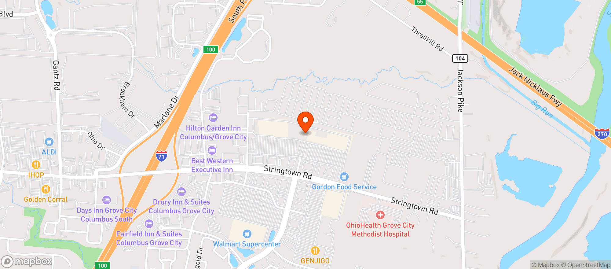 Map showing Buffalo Wings & Rings