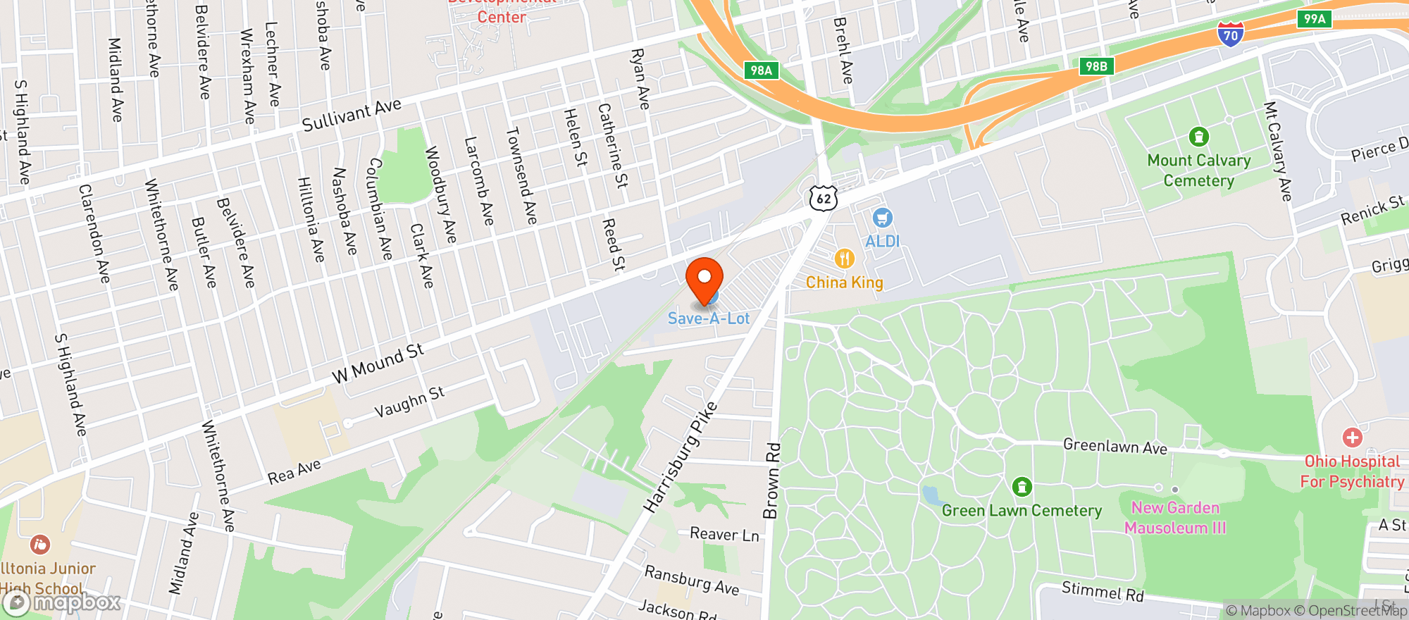 Map showing Central Point Liq Agency