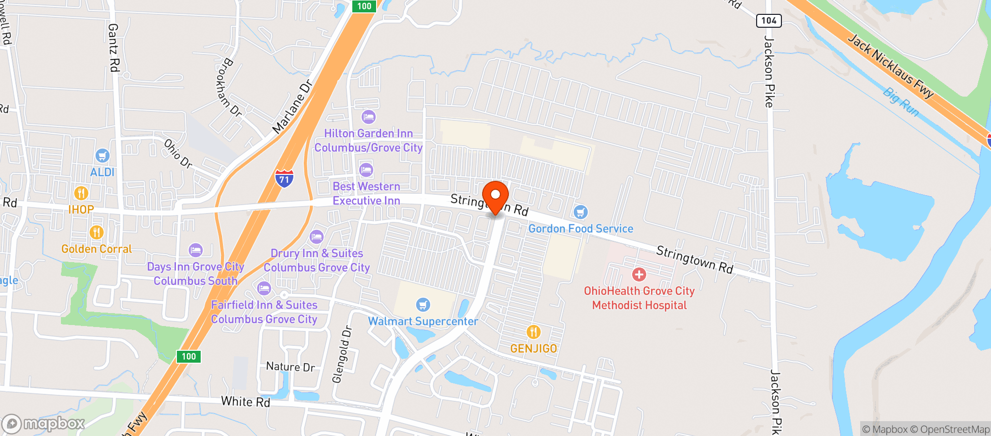 Map showing Target Store