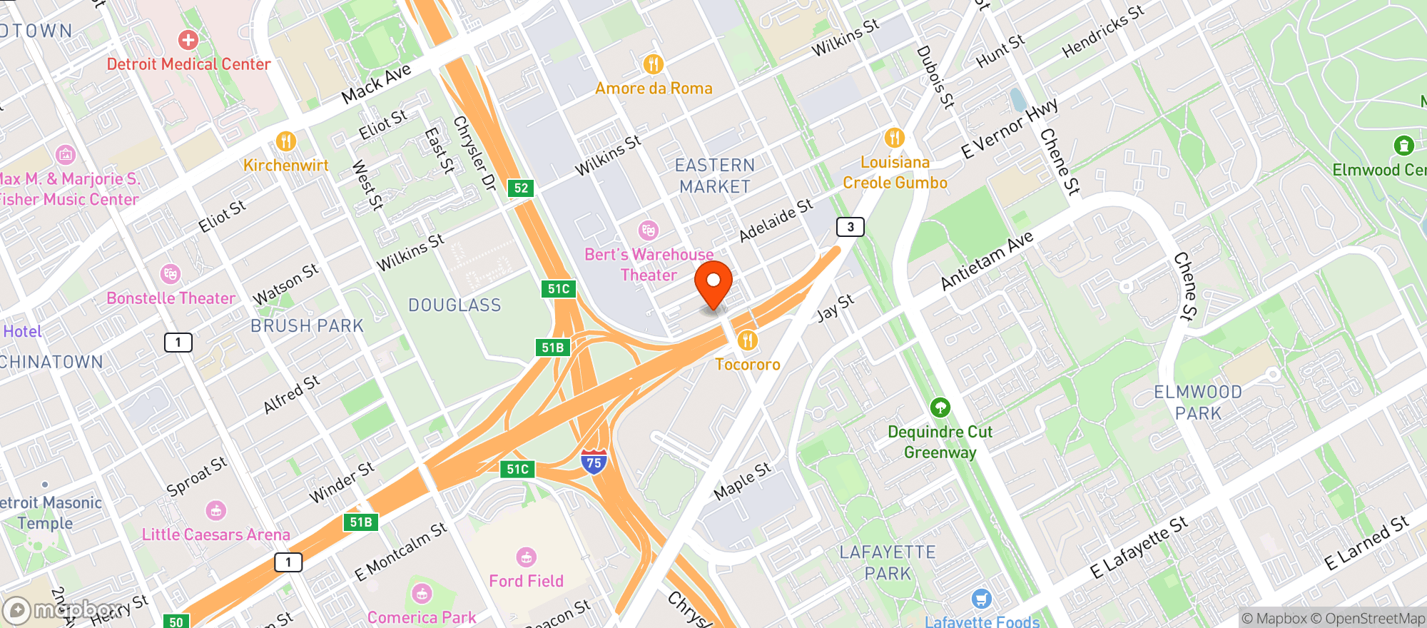 Map showing Supino Pizzeria