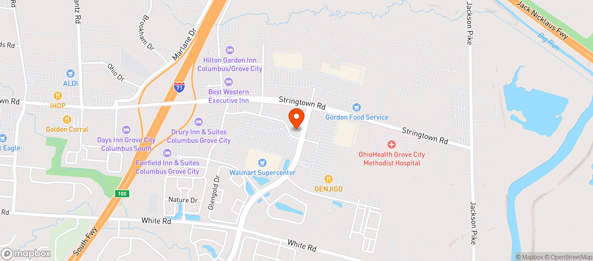 Map showing Tobacco Plus Beer & Wine