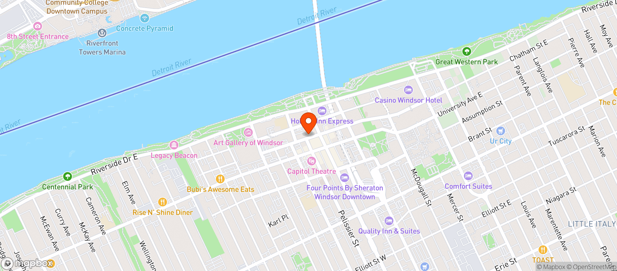 Map showing Greentown