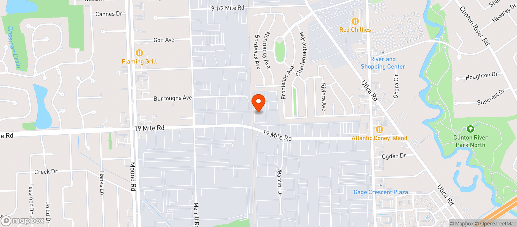 Map showing Door Dash