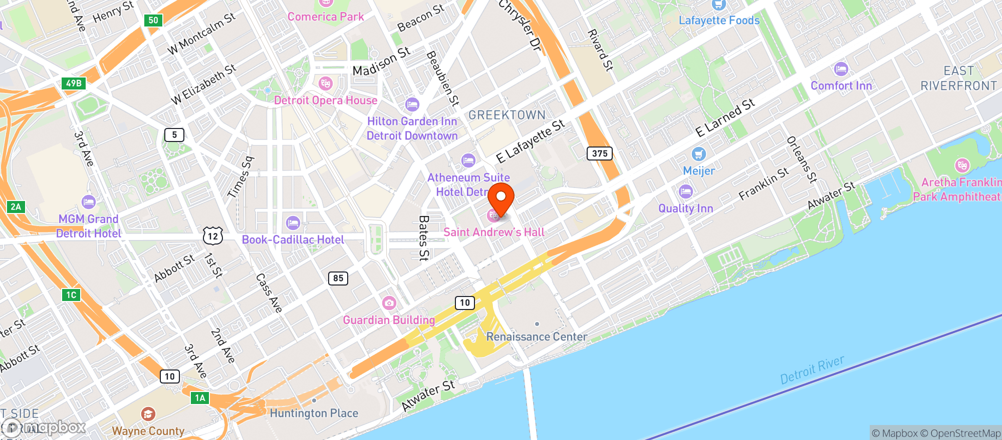 Map showing The Elephant Room