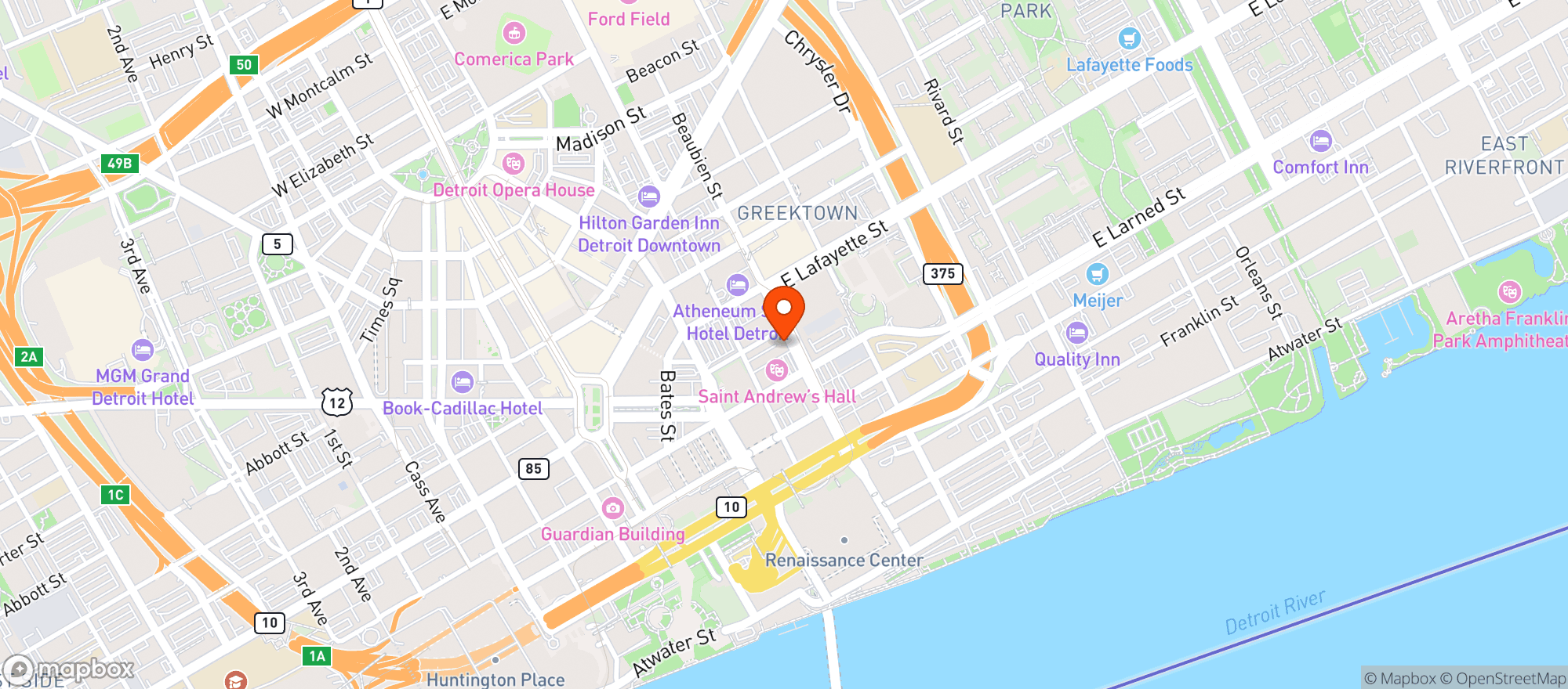 Map showing Mix Bricktown