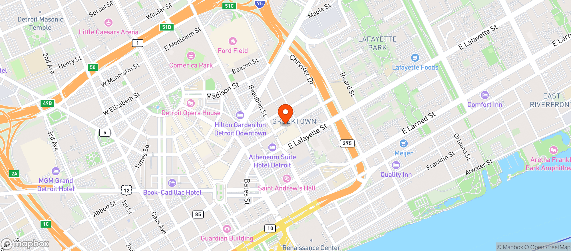 Map showing Three Legged Goat