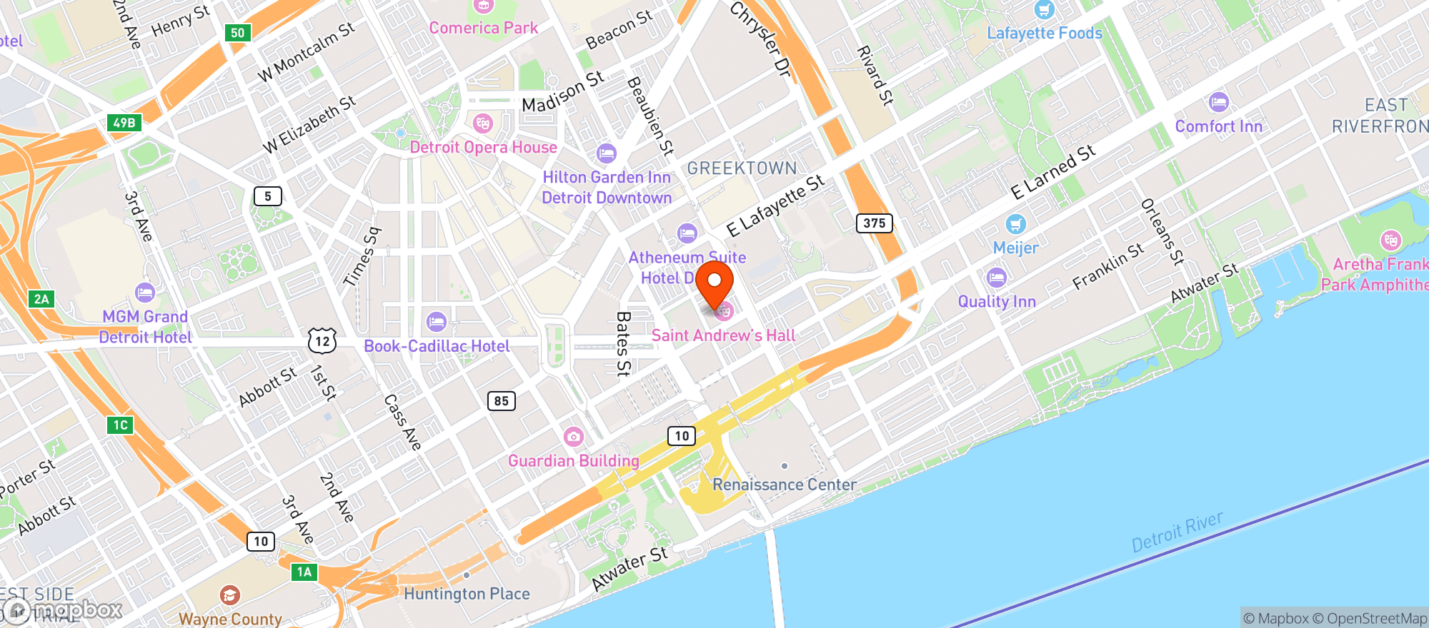 Map showing Jacobys Lounge