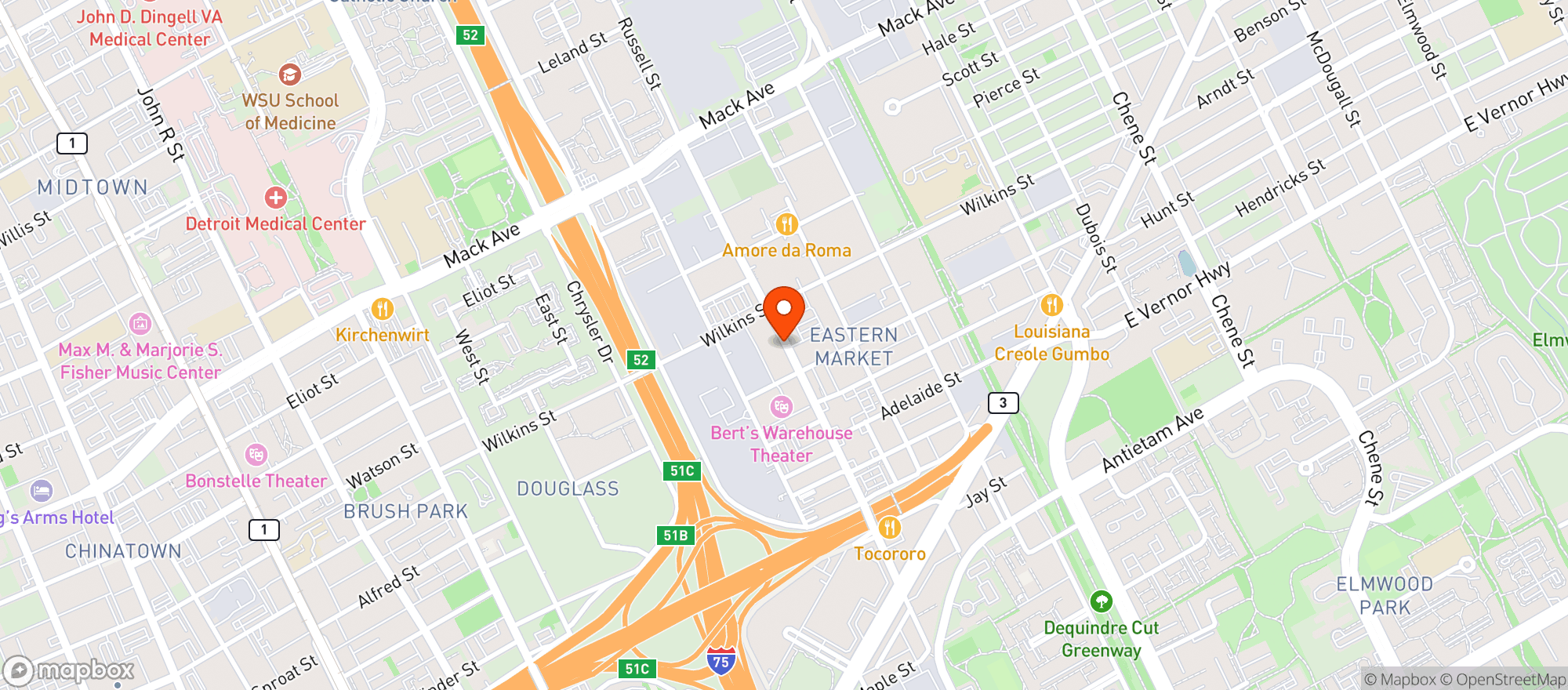 Map showing Joes Wine & Liquor Shop