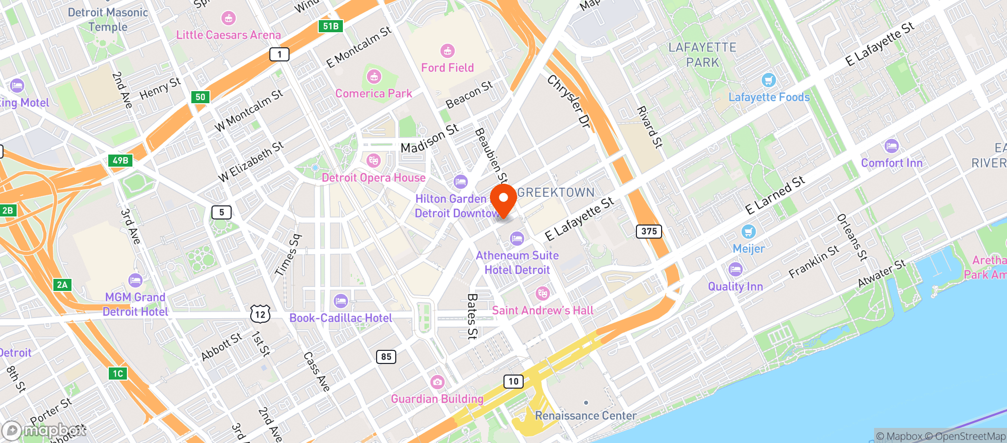 Map showing Firebird Tavern