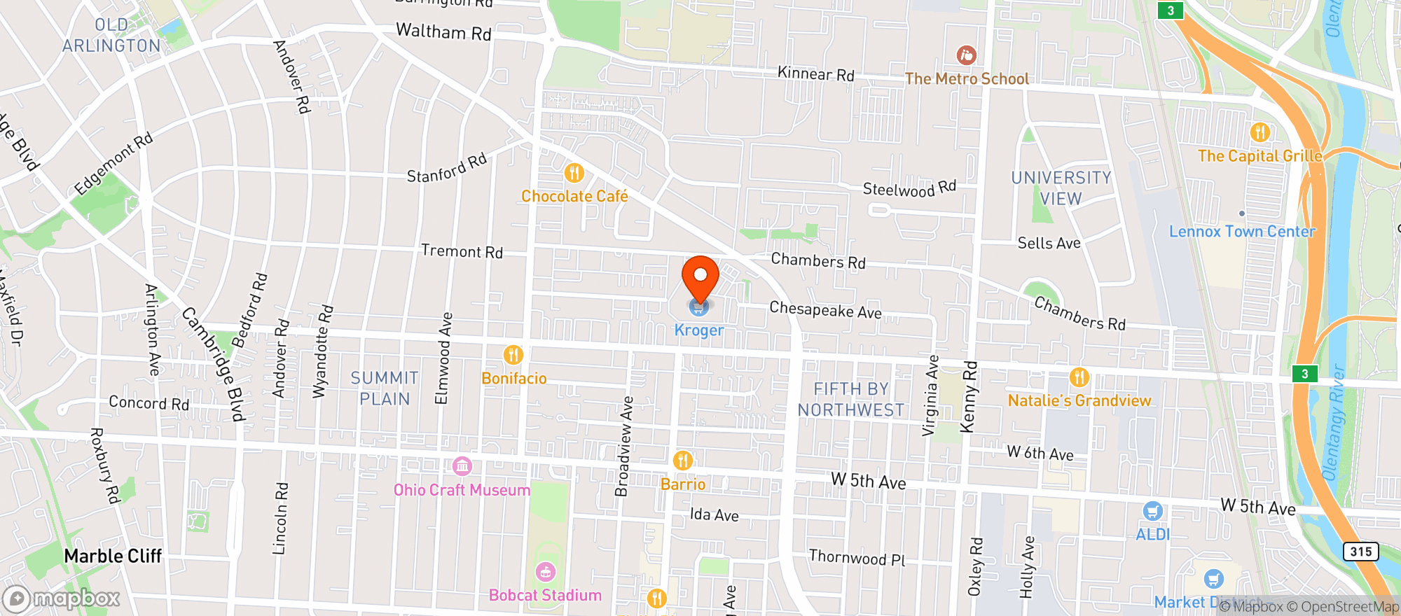 Map showing Columbus (016) - 00942 - Chambers Rd