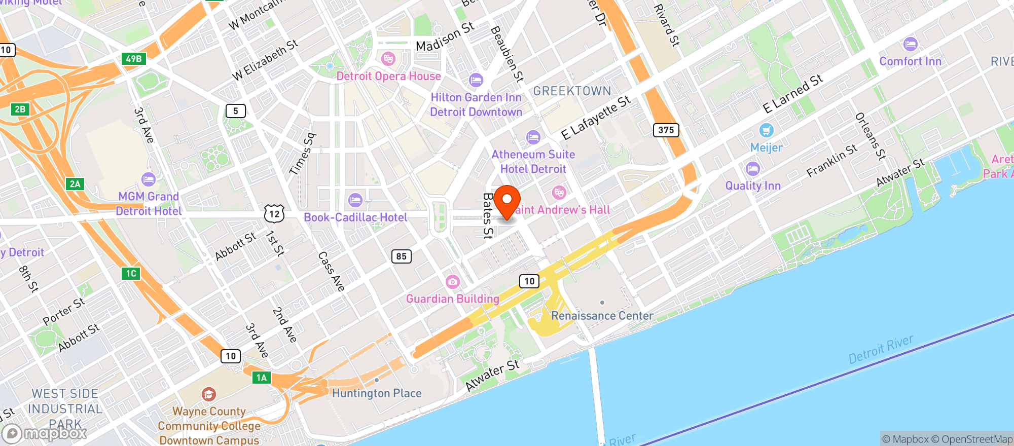 Map showing Greenwich Time Lounge