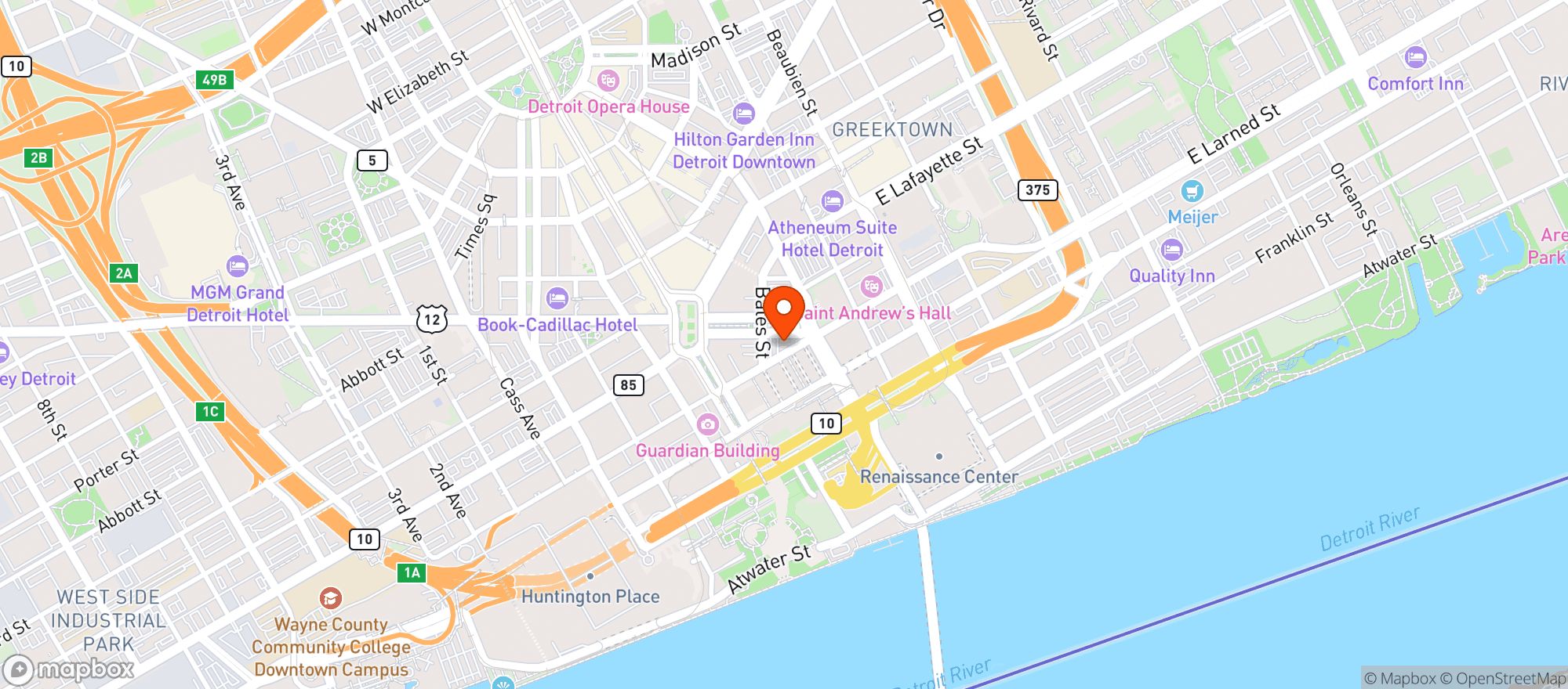 Map showing Checker Bar & Grill