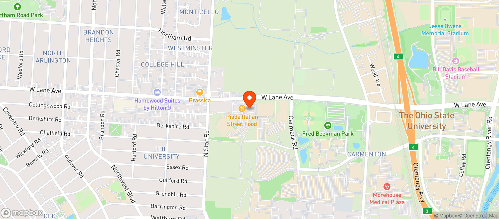 Map showing Tai Asian Rest &sushi Bar