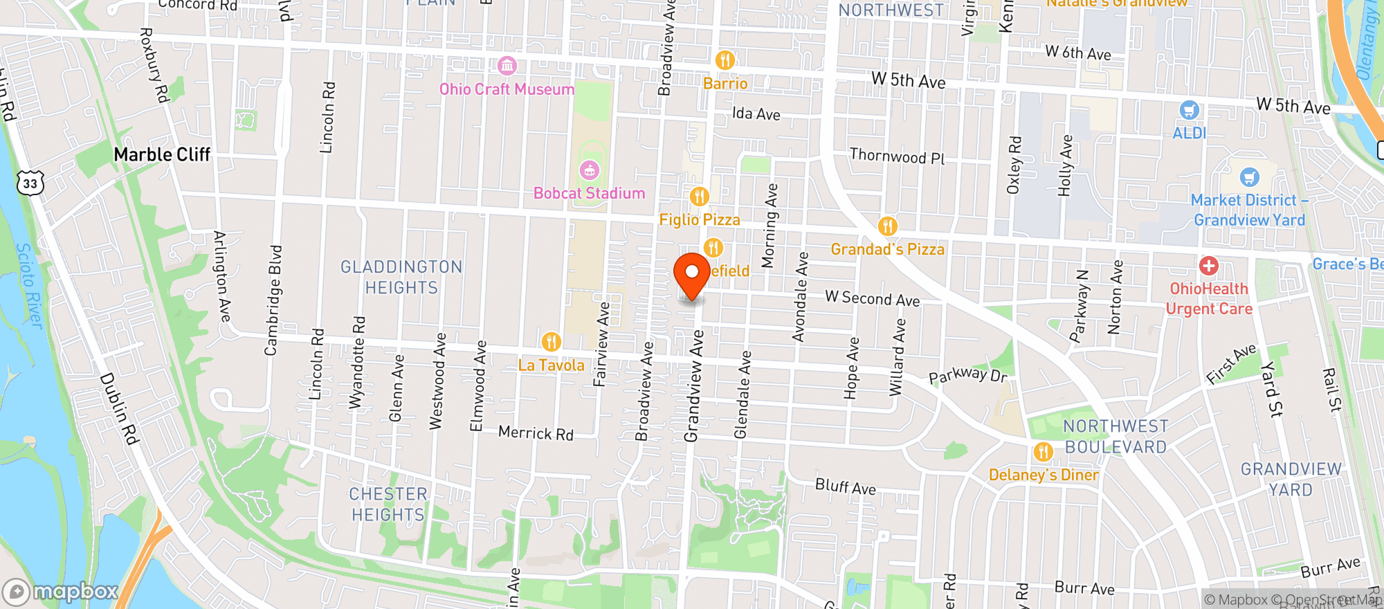 Map showing Grandview Theatre
