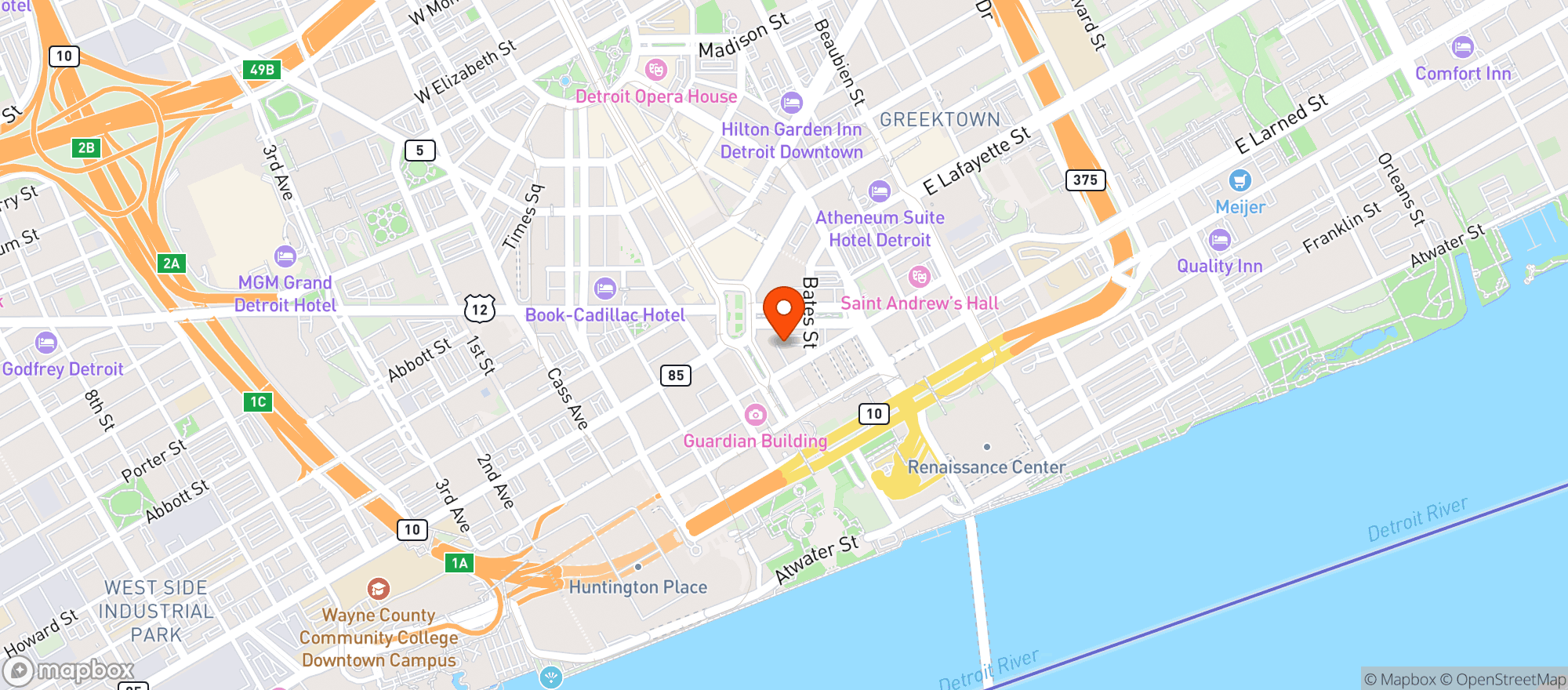 Map showing Central Kitchen And Bar