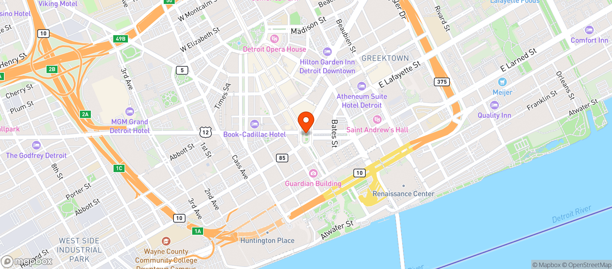 Map showing Campus Martius