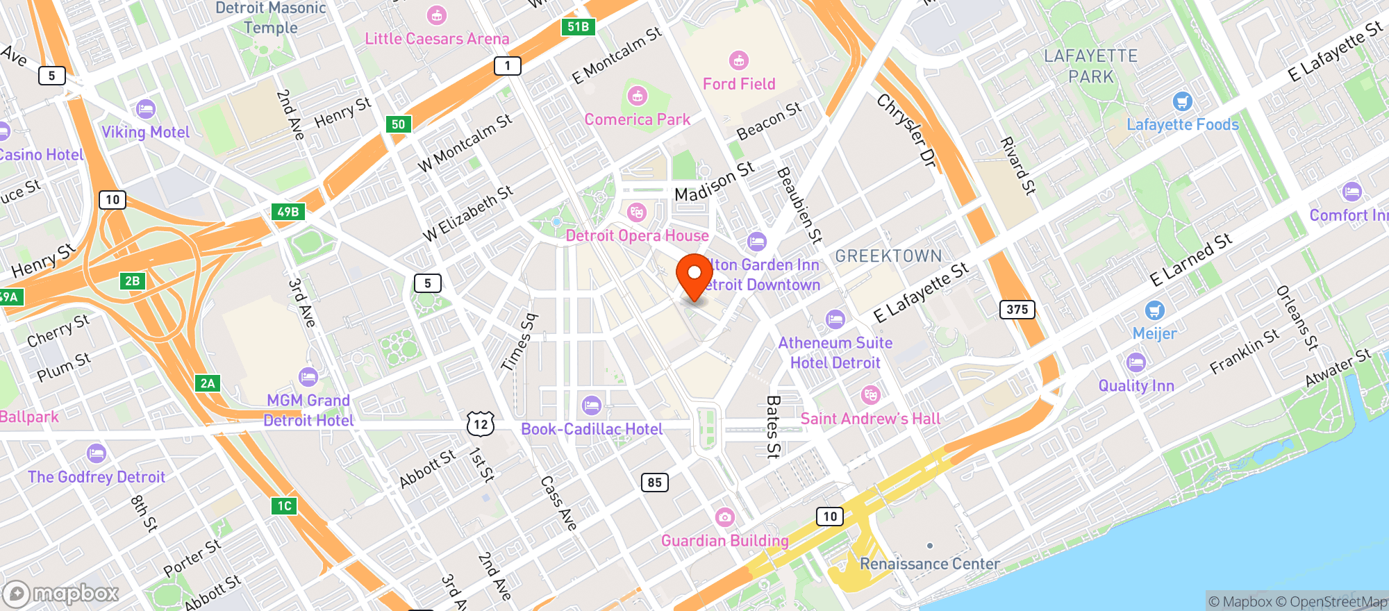 Map showing Mootz Pizzeria