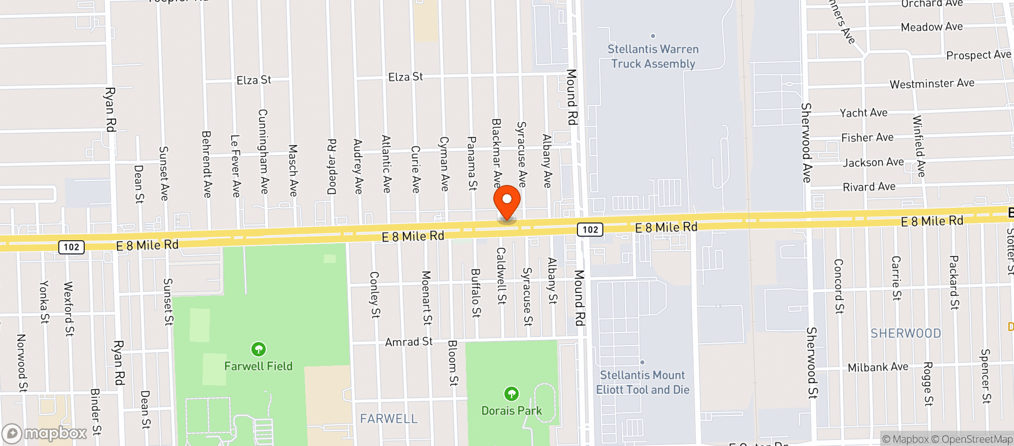 Map showing Eight Mile Liquor