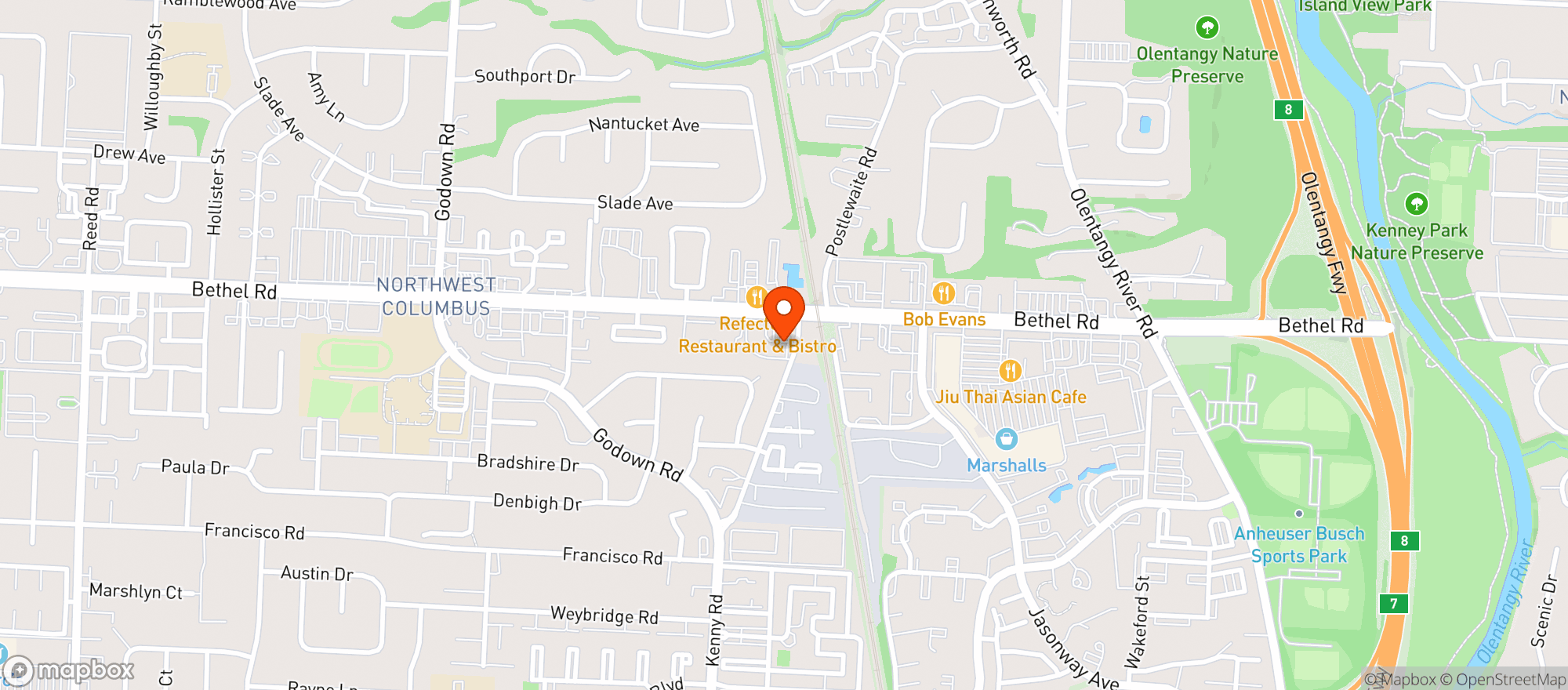 Map showing Stone Kitchen & Bar