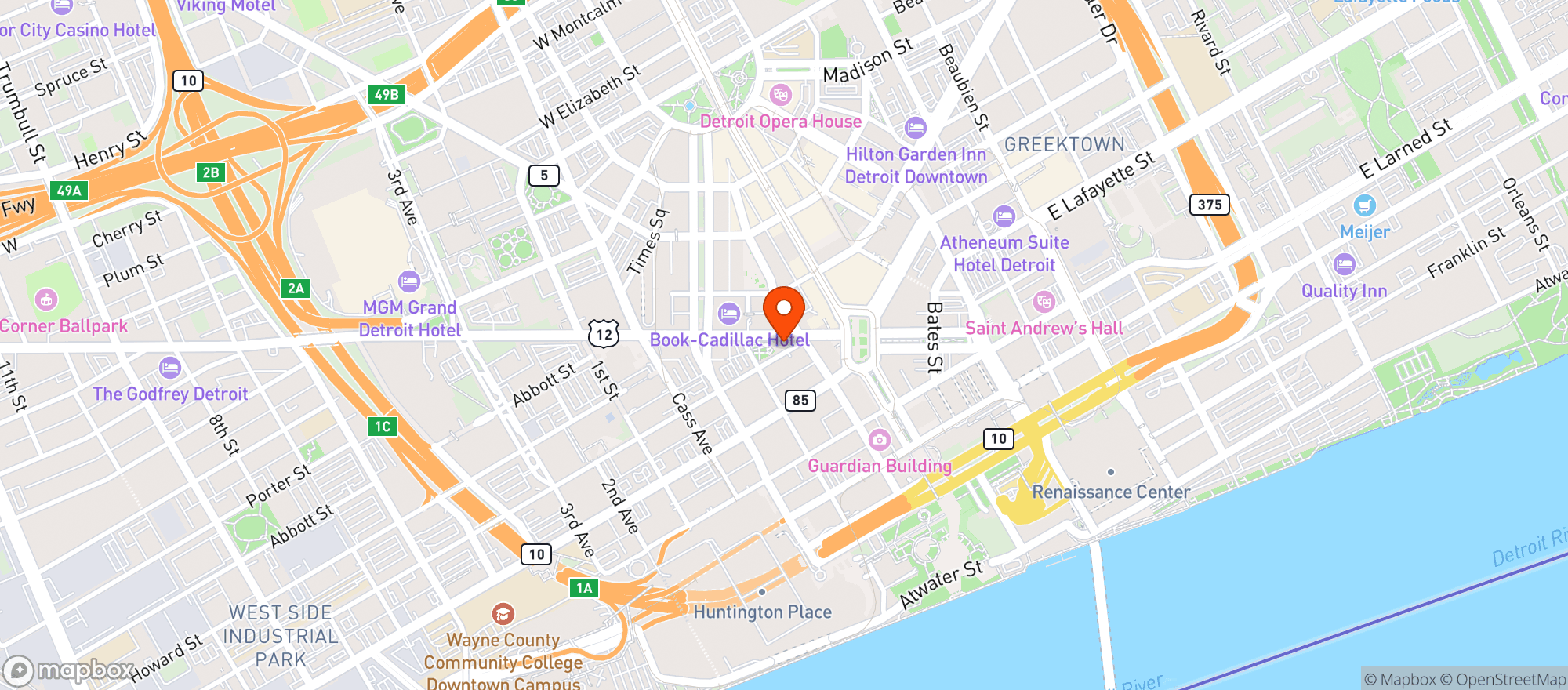 Map showing American Coney Island