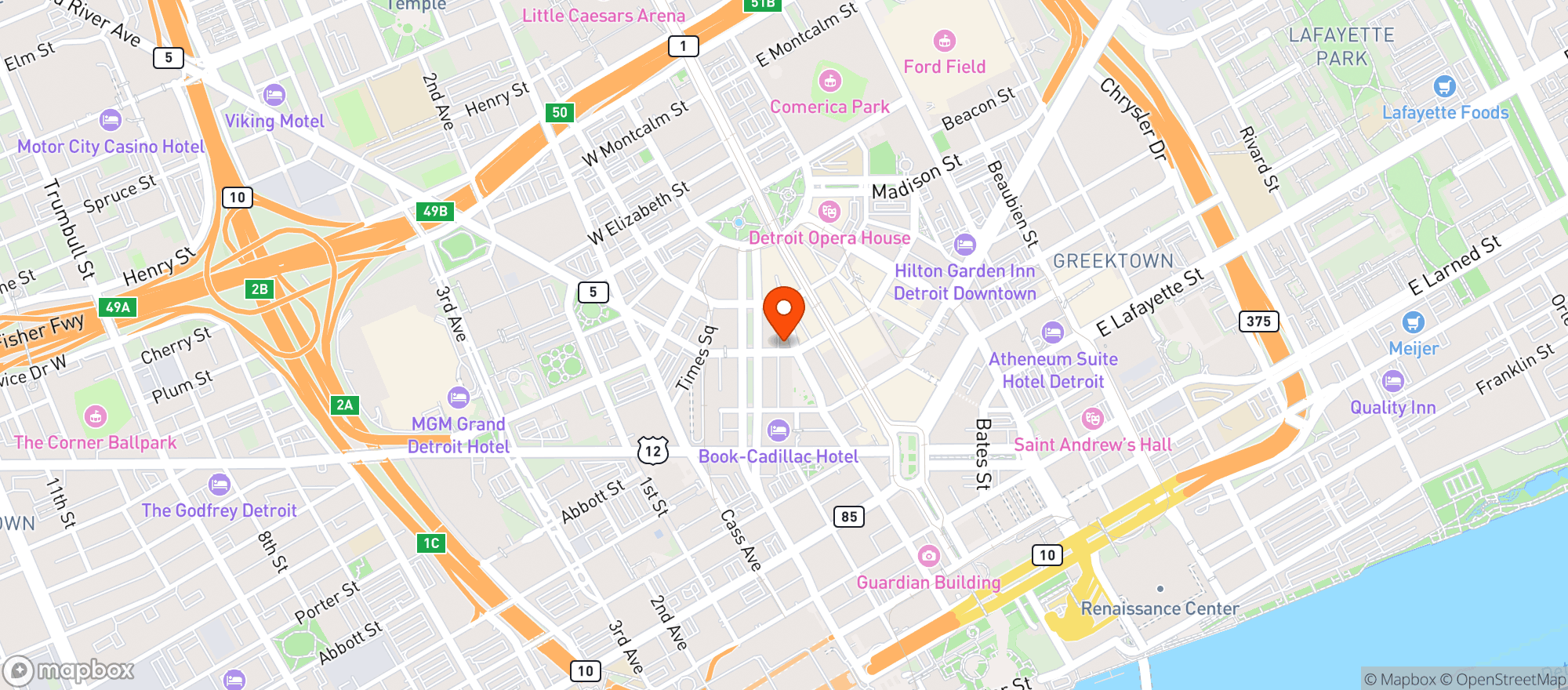 Map showing Spkr Box