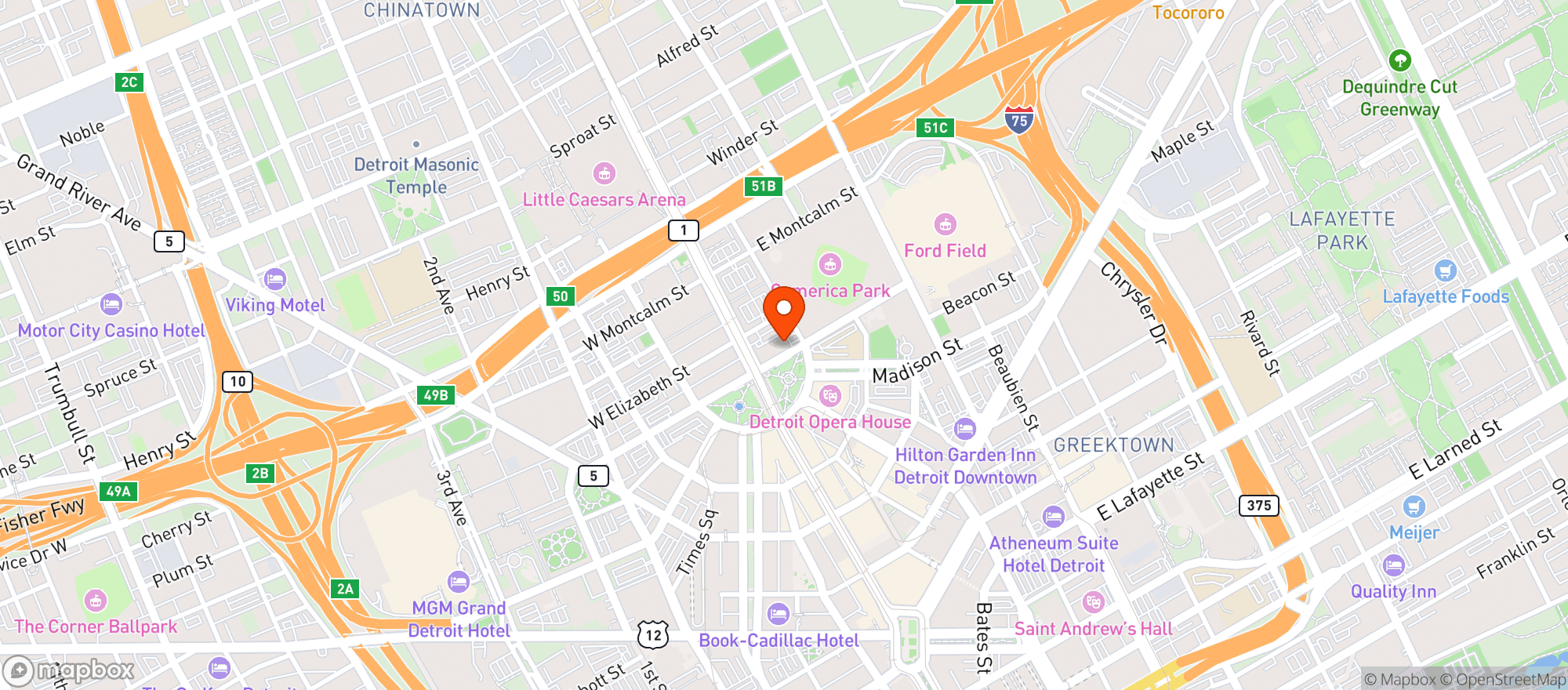 Map showing Tin Roof