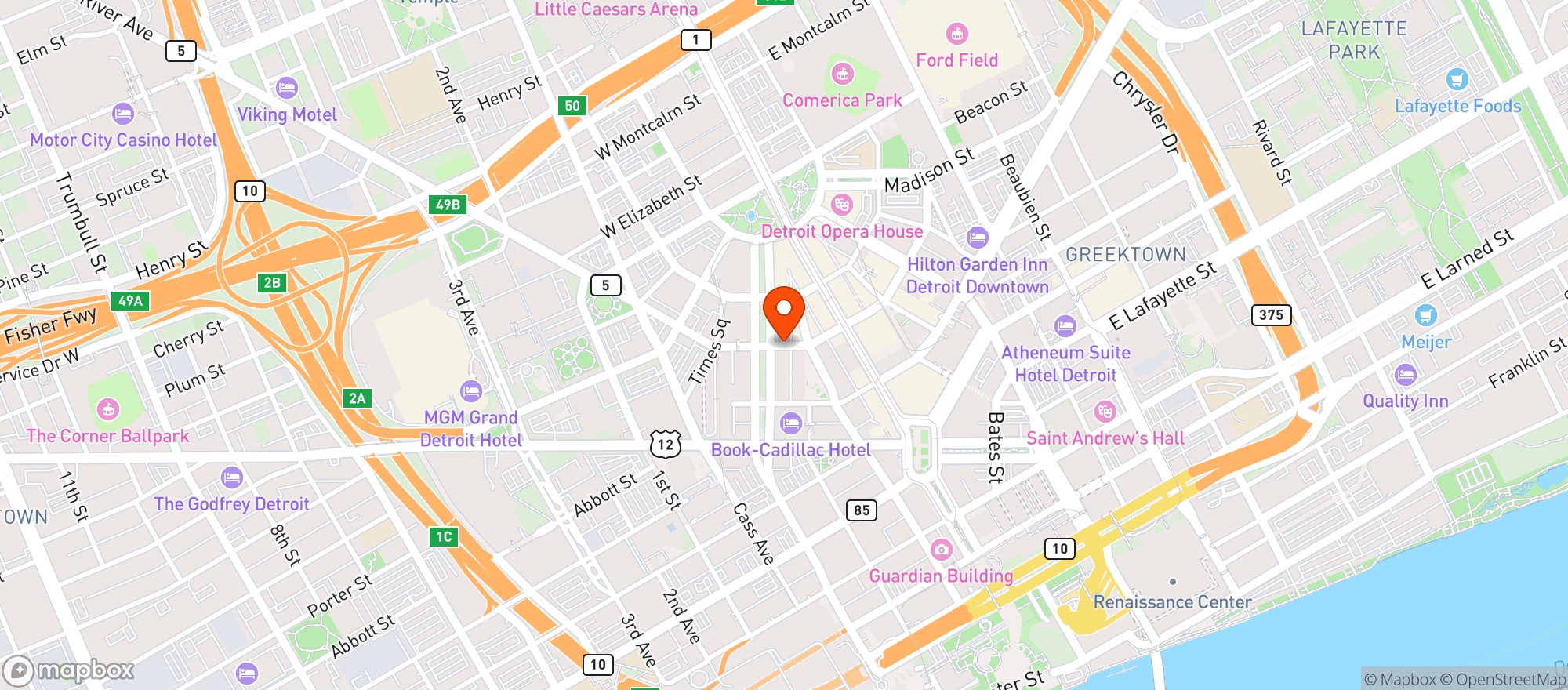 Map showing The Bastille