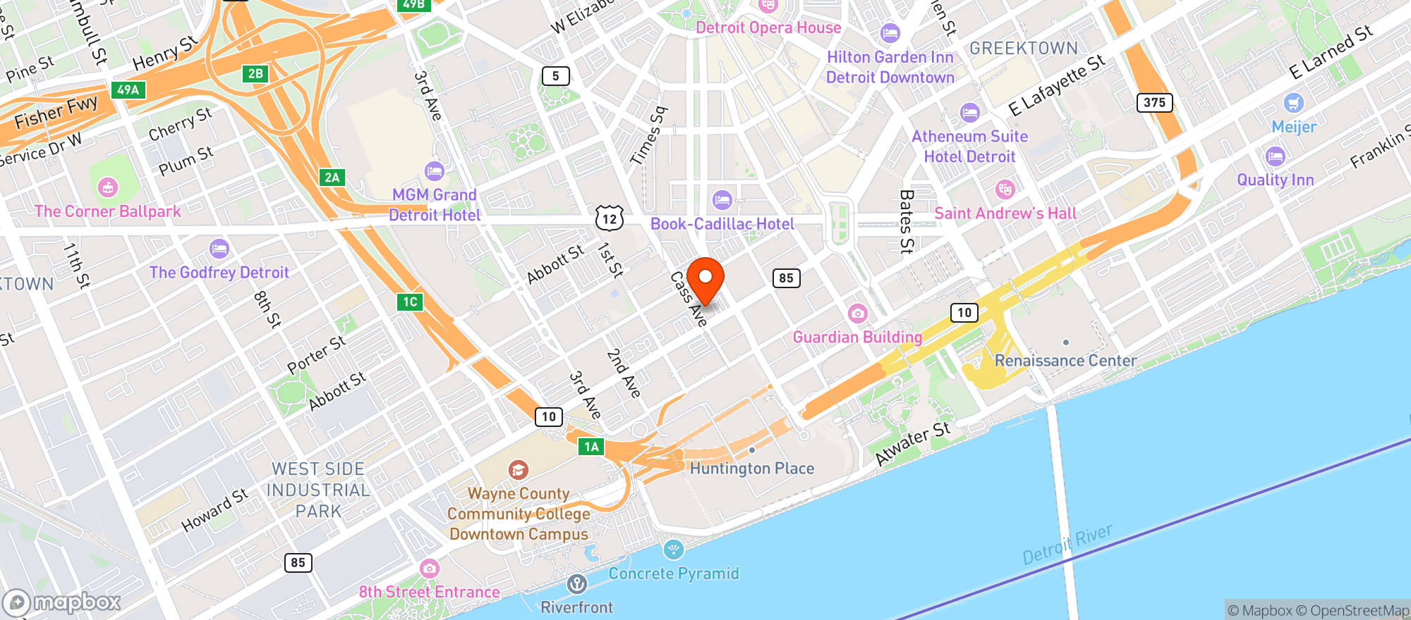 Map showing Detroit Club #0