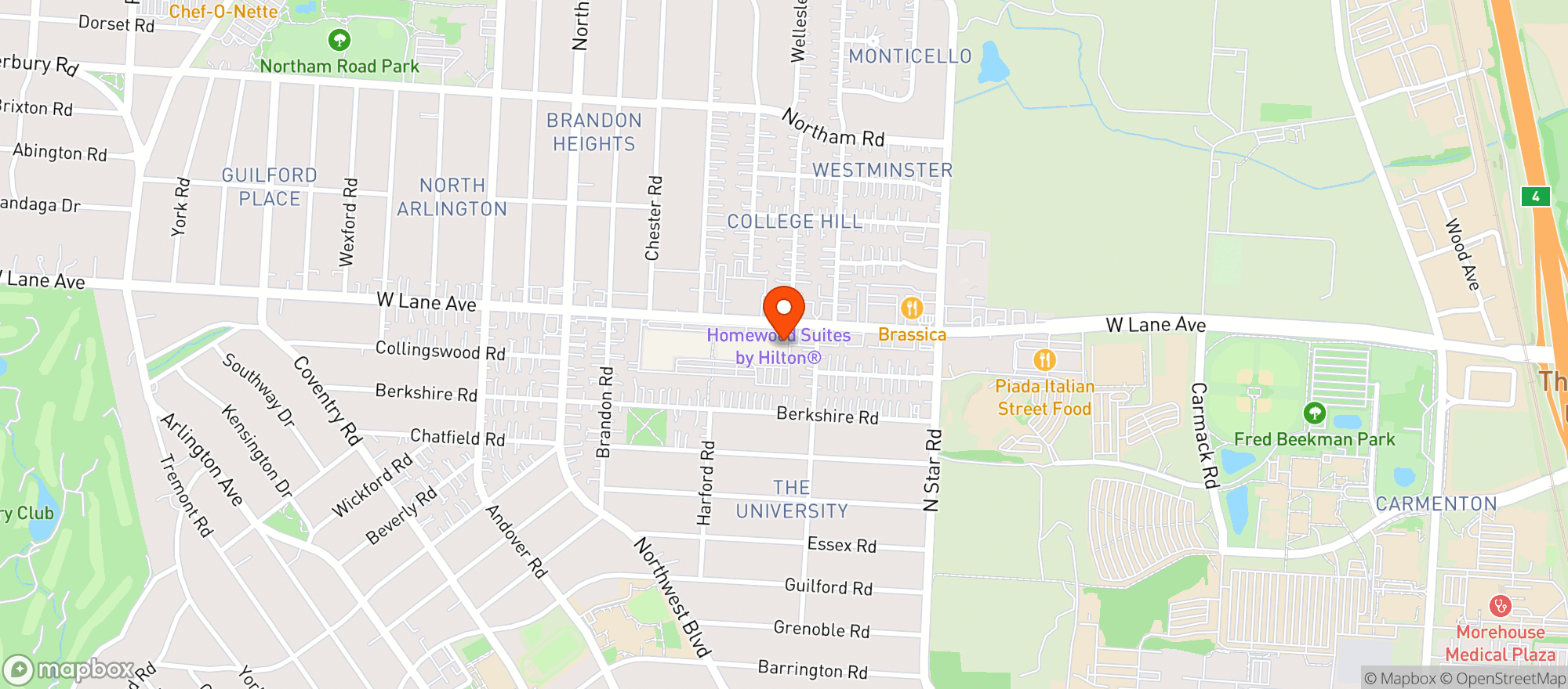 Map showing Whole Foods - Arlington